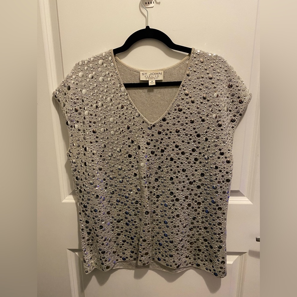 St. John Evening V-Neck Knit Top